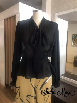 BLUSA DEVORÊ SEDA MANGA LONGA BLUSA DEVORÊ SEDA MANGA LONGA