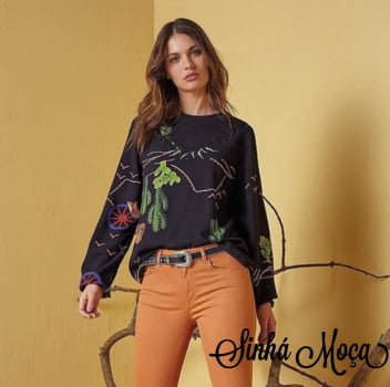 BLUSA MANGA LONGA ESTAMPA ARIZONA BLUSA MANGA LONGA ESTAMPA ARIZONA