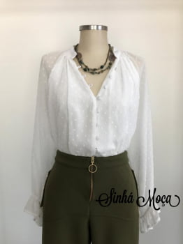 BLUSA SEDA DEVORÊ POÁ MANGA LONGA BLUSA SEDA DEVORÊ POÁ MANGA LONGA