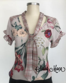 BLUSA SEDA ESTAMPA COMPOSÊ BLUSA SEDA ESTAMPA COMPOSÊ