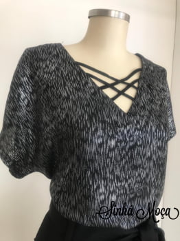 BLUSA SEDA FIOS PRATA BLUSA SEDA FIOS PRATA