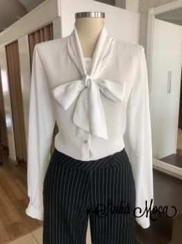 CAMISA SEDA GOLA AMARRAR MANGA LONGA CAMISA SEDA GOLA AMARRAR MANGA LONGA