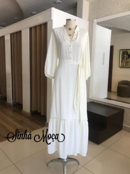 VESTIDO LONGO BARRADO PONTO PALITO VESTIDO LONGO BARRADO PONTO PALITO