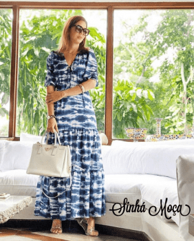 VESTIDO MIDI ESTAMPA TIE DYE MANGA 3/4 VESTIDO MIDI ESTAMPA TIE DYE MANGA 3/4