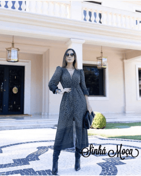 VESTIDO MIDI SEDA ESTAMPA ANIMAL PRINT VESTIDO MIDI SEDA ESTAMPA ANIMAL PRINT