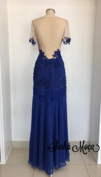 VESTIDO LONGO BORDADO ILUSION SAIA QUADRICULADA VESTIDO LONGO BORDADO ILUSION SAIA QUADRICULADA