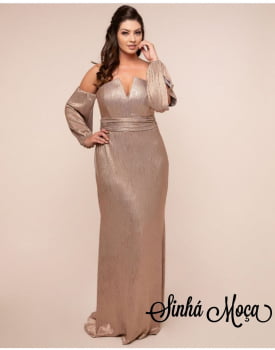 VESTIDO LONGO MALHA LUREX OURO ROSÊ VESTIDO LONGO MALHA LUREX OURO ROSÊ