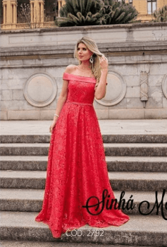 VESTIDO LONGO OMBRO A OMBRO TELA BORDADA VESTIDO LONGO OMBRO A OMBRO TELA BORDADA