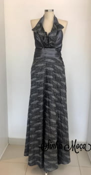 VESTIDO LONGO TAFETÁ ESTAMPADO JABO FRENTE VESTIDO LONGO TAFETÁ ESTAMPADO JABO FRENTE