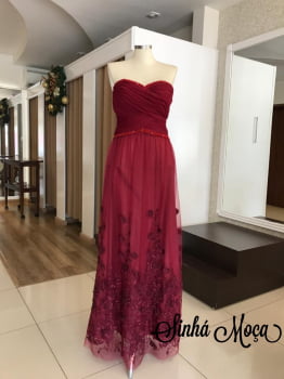 VESTIDO LONGO TELA APLICAÇÃO RENDA VESTIDO LONGO TELA APLICAÇÃO RENDA